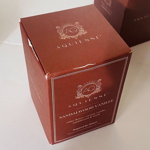 2x Aquiesse Luxe SANDALWOOD VANILLE Luxury Scented Candle Aesthetic 6.5 Oz - Picture 4 of 7